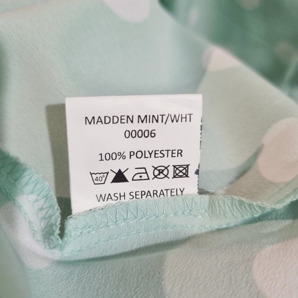 Hell Bunny "Madden" Polka Dot Dress in Mint Green and White, Size S - Picture 12 of 12